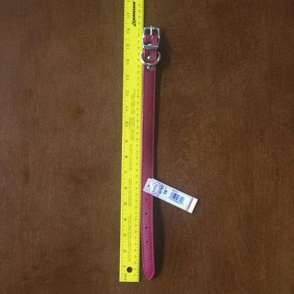 NWT Red Leather 16” dog collar.